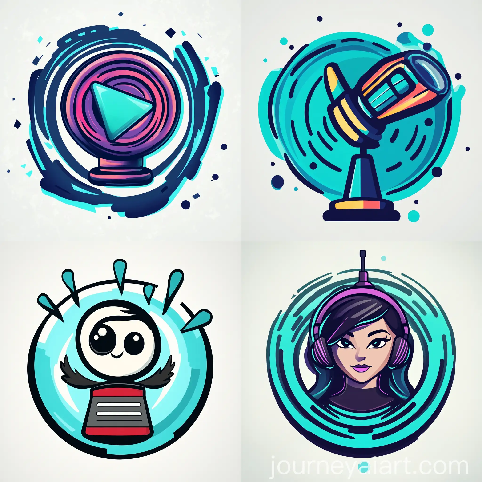 Cartoonized-Streaming-Platform-Logo-Design-with-Abstract-Art-Elements