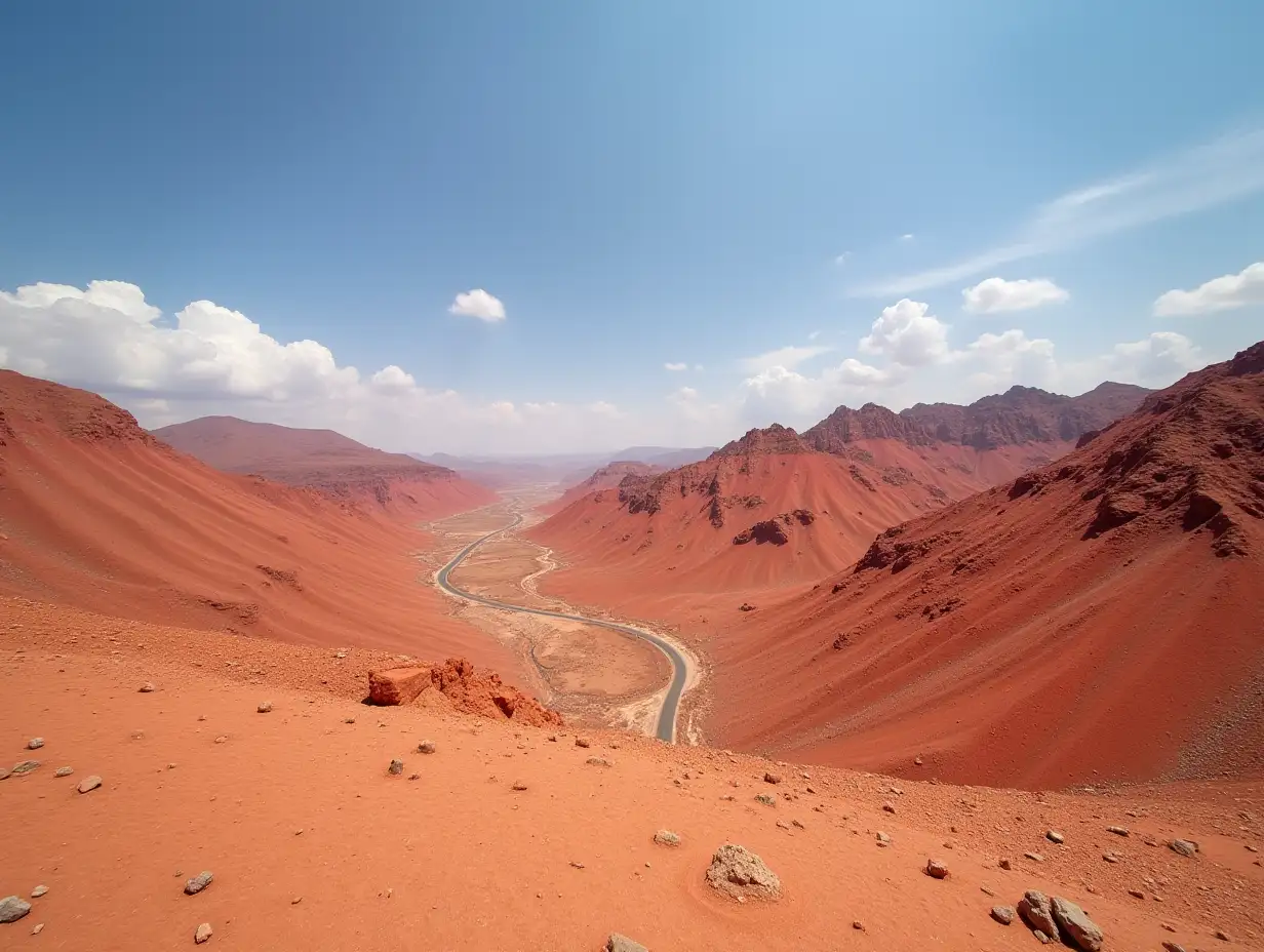 Red Mountains Boguty. Kazakhstan. Martian landscapes