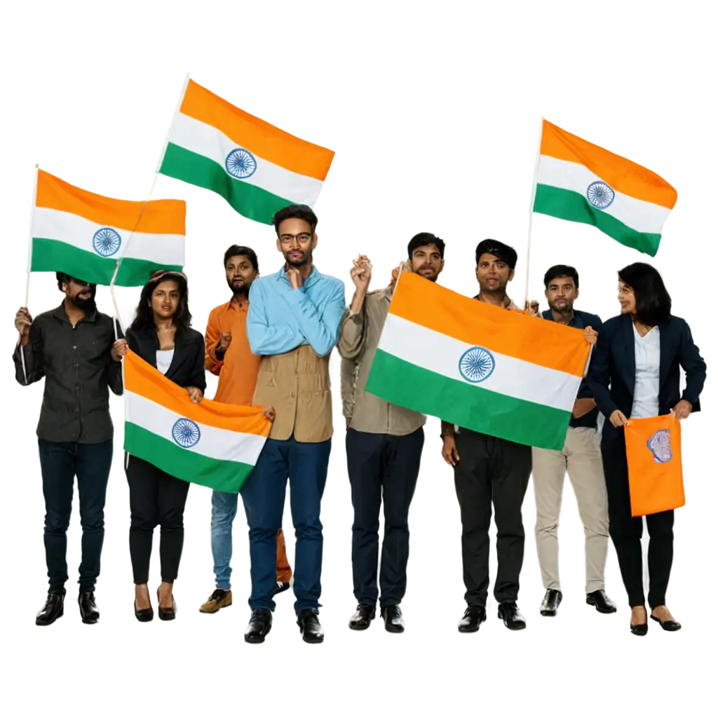 India-Independence-Protest-with-Flag-of-India-Old-Theme-PNG-Image-for-Historical-Representation