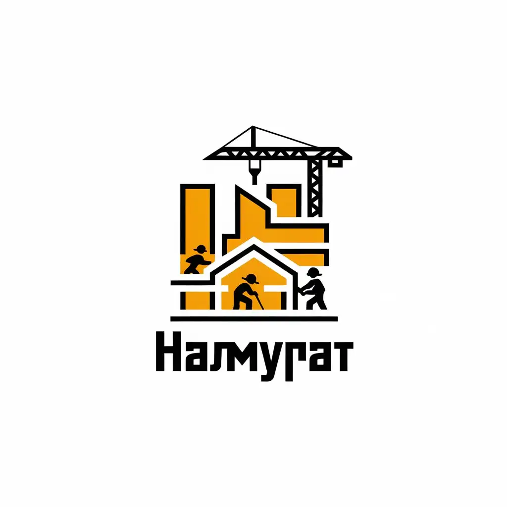 a vector logo design,with the text "Hалмурат", main symbol:Hалмурат,complex,be used in Construction industry,clear background