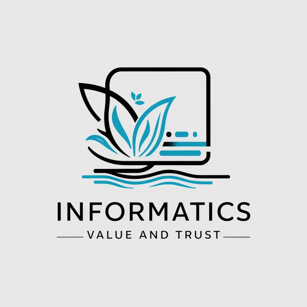 LOGO Design for Informatics Value and Trust Computer and Nature Elements with Technology Theme