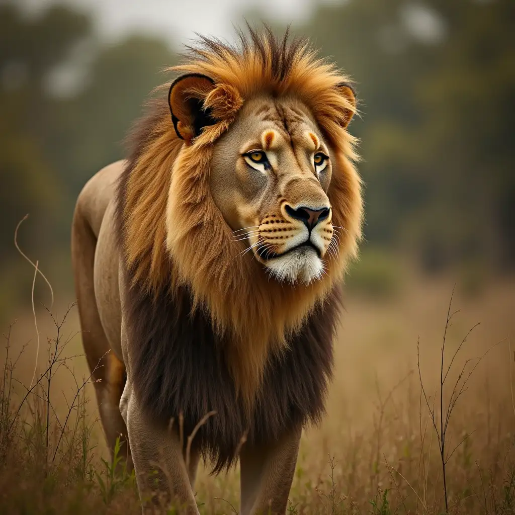 The lion, often referred to as the 'King of the Jungle,' is a powerful and inspiring animal that roams the grasslands and savannas of Africa. There were once also small populations in parts of Asia, especially in the Gir Forest in India. The lion stands out for a set of impressive characteristics that make it one of the largest and strongest predators, including its physical, social, and behavioral traits