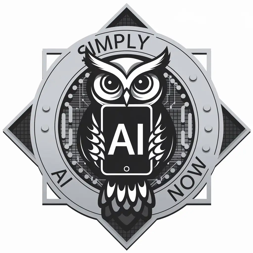 LOGO Design for Simply AI Now Owl Symbolizing Wisdom with Modern AI Theme for the Internet Industry