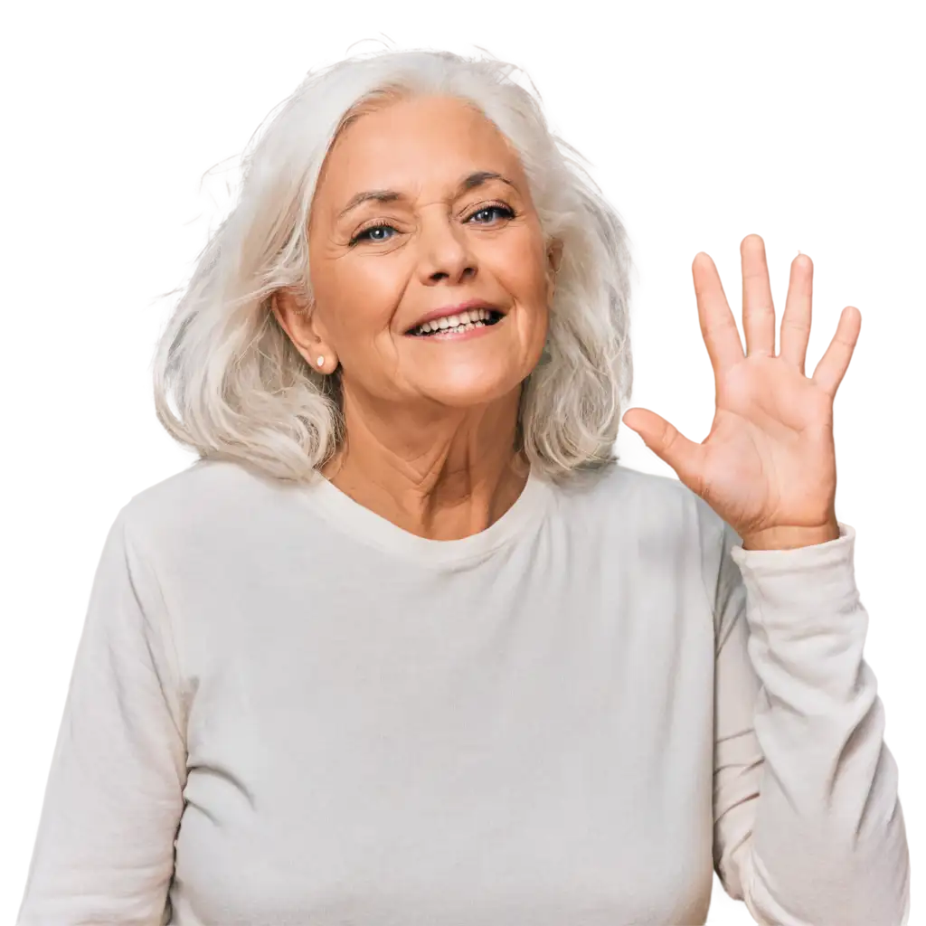 PNG-Image-of-a-Grandma-with-White-Hair-Capturing-Timeless-Charm-and-Wisdom