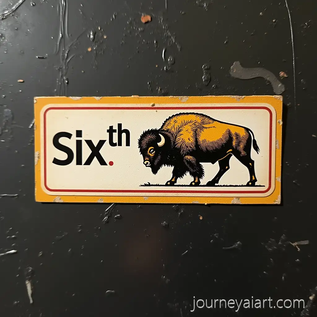 Rectangular-Sticker-Featuring-Sixth-Element-and-Bison-from-Beer-Logo