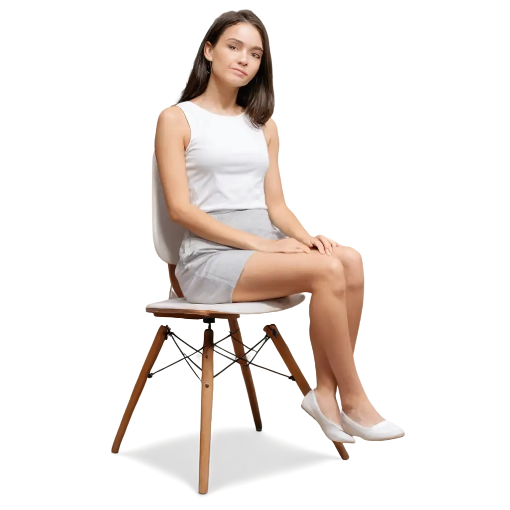 PNG-Image-of-a-Girl-Sitting-on-a-Chair-Sideways-Clear-Detailed-Artwork