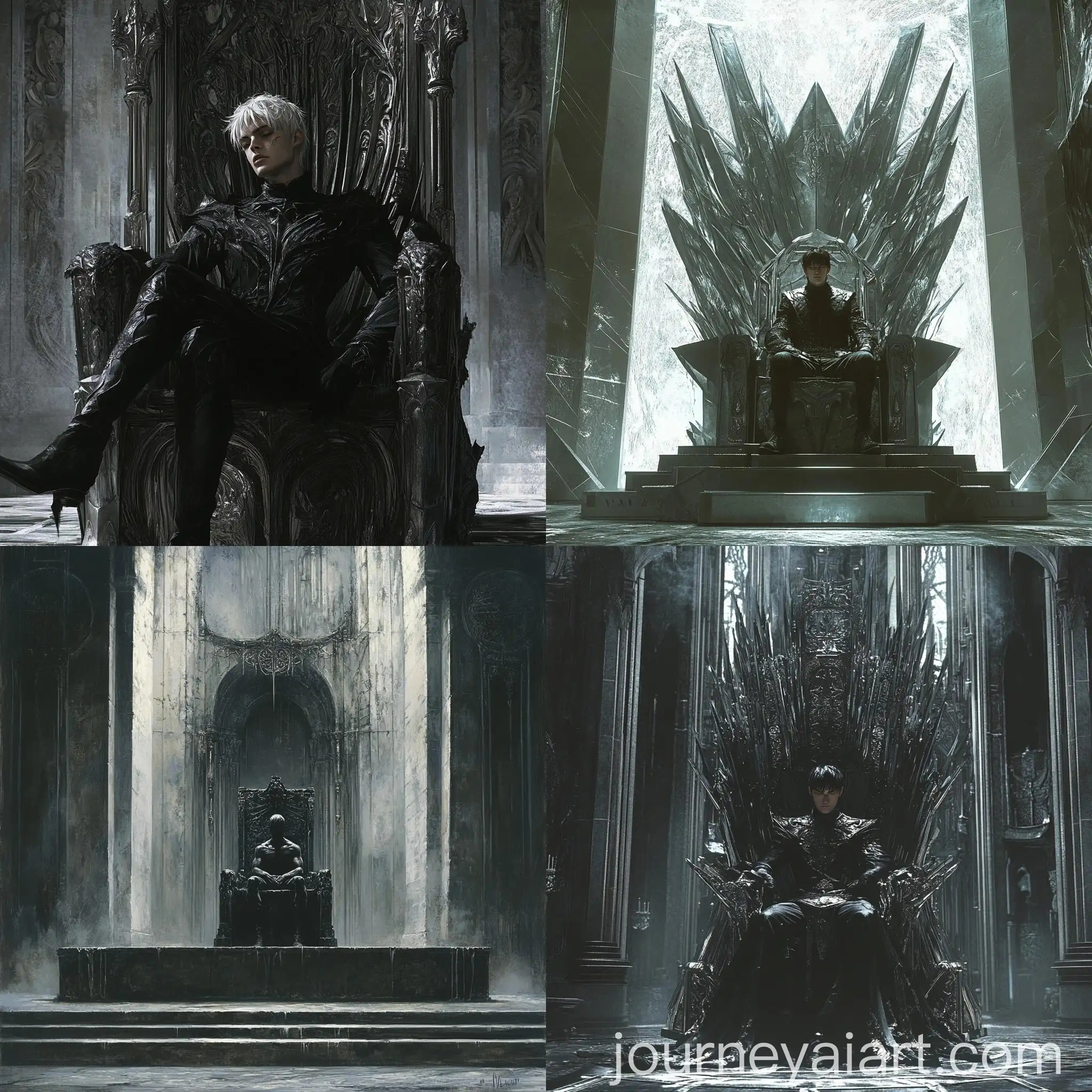 Dark-Charisma-Young-Man-on-Silver-Iron-Throne-in-Stark-Throne-Room