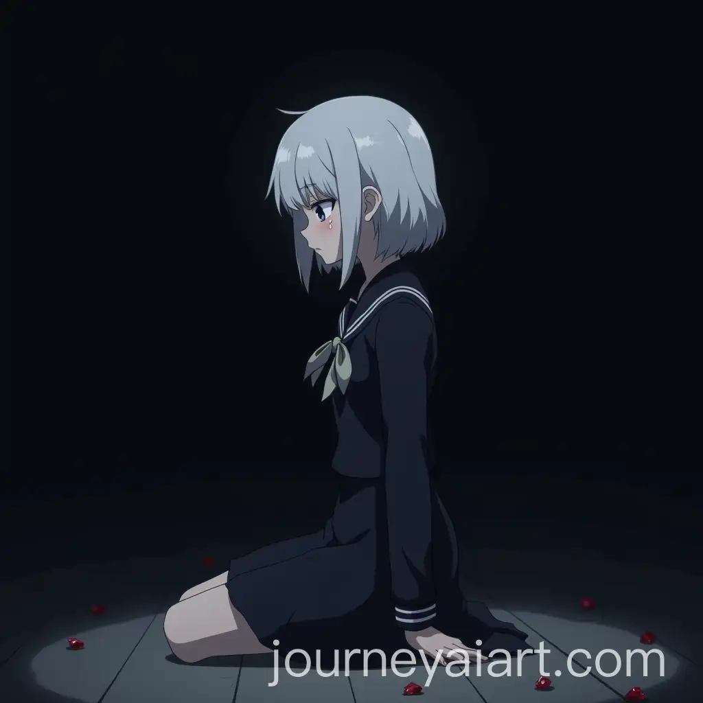 Anime-Girl-with-White-Hair-Crying-in-Dark-Room-with-Rubies