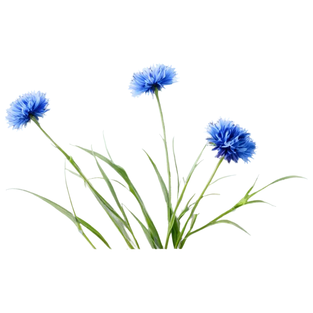 Bouquet-of-Cornflowers-PNG-Image-HighQuality-Transparent-Art-for-Versatile-Use