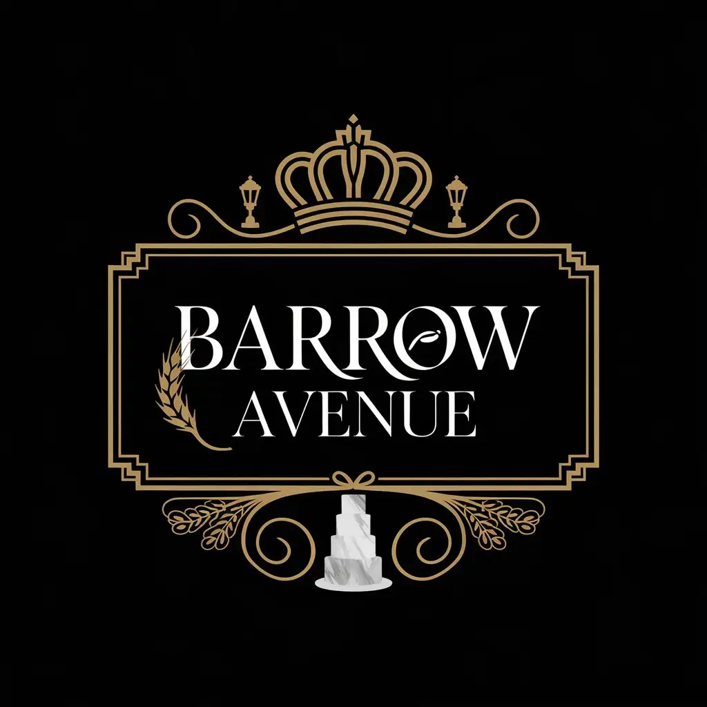 LOGO Design for Barrow Avenue Gold Crown Diamond Shape and Luxury Symbols for Premium Restaurant Branding