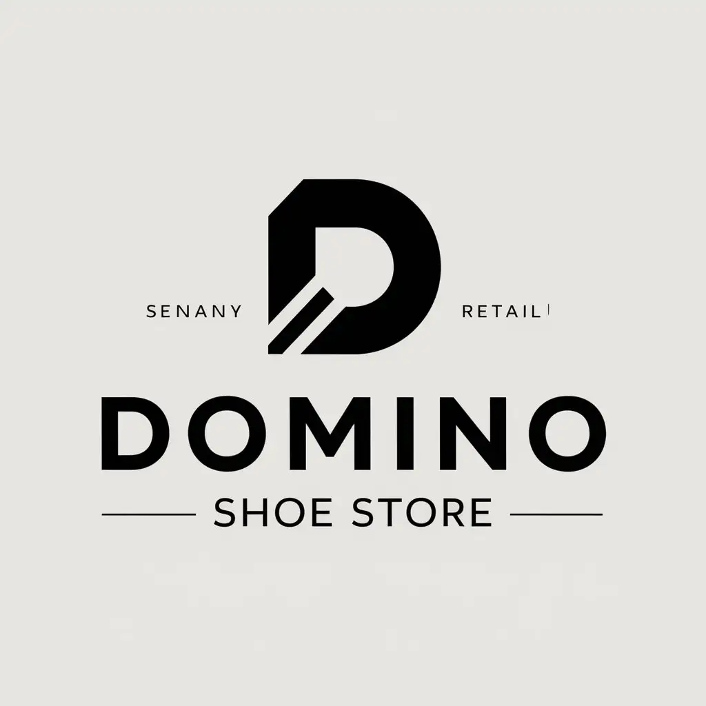 a vector logo design,with the text "DOMINO shoe store", main symbol:Domino,Moderate,be used in Retail industry,clear background