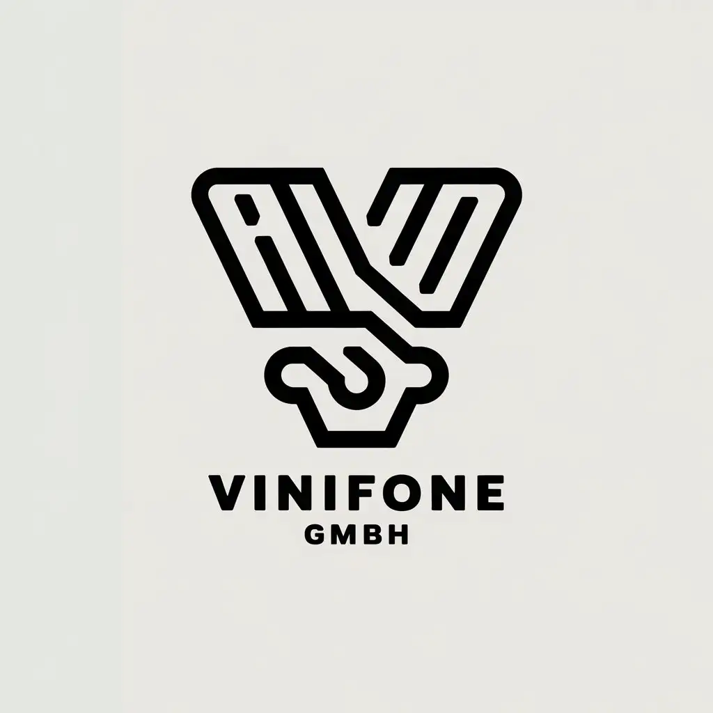 LOGO Design for Vinifone GmbH Stylized V Symbol for Technology Industry with Clear Background