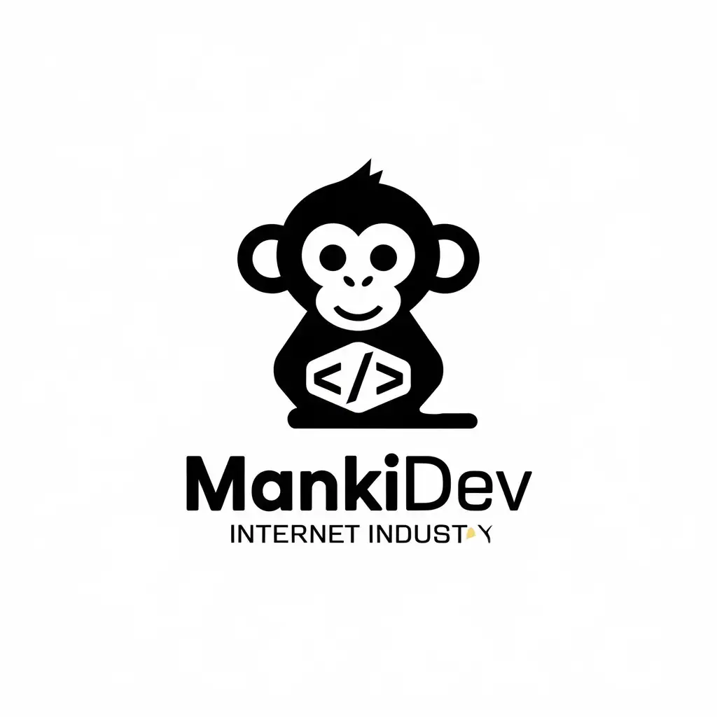 LOGO Design for Mankidev Monkey Symbol Code and Dev Company Theme for Internet Industry