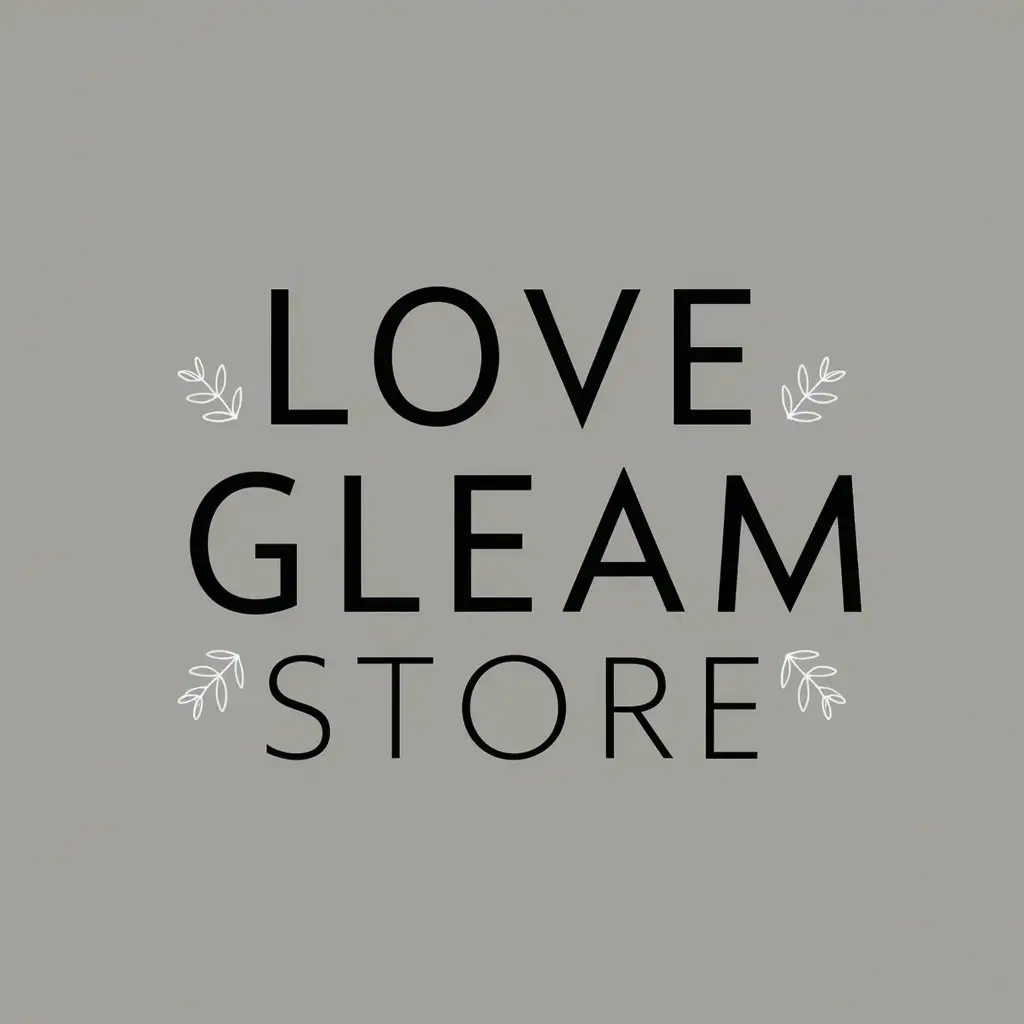 LOGO-Design-For-LOVE-GLEAM-STORE-Elegant-Text-on-Light-Gray-Background-with-Cosmetic-Symbols