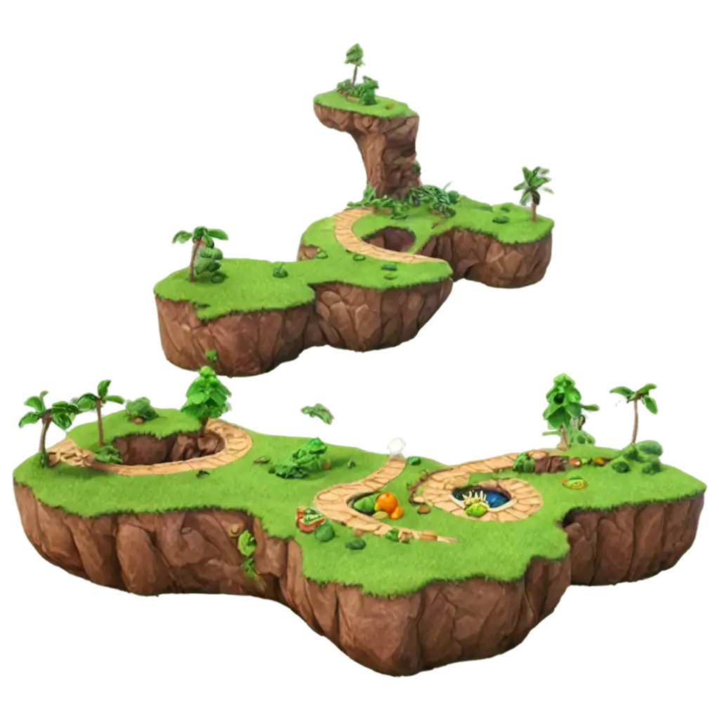 3D-and-Cartoon-Islands-in-Mario-Computer-Games-PNG-Image-with-Roads-Passageways-Coins-and-Treasures