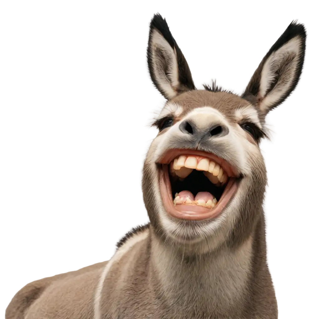 a donkey laughing