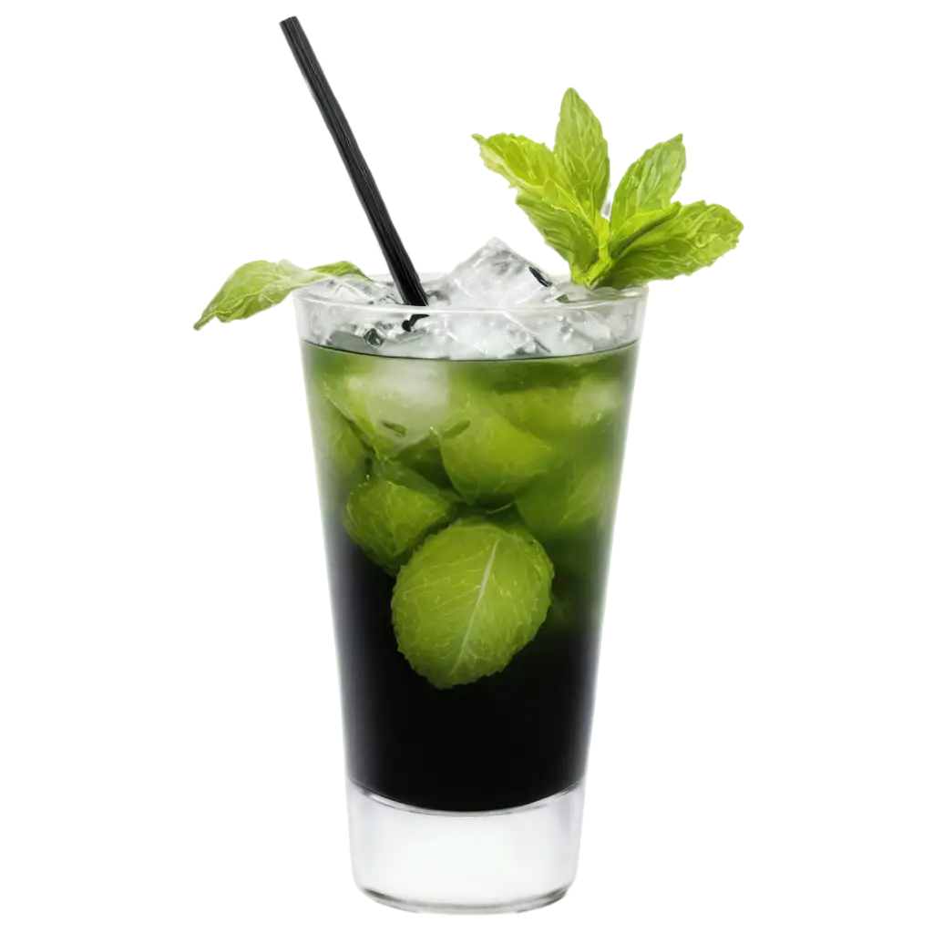 create a black mojito in a glass