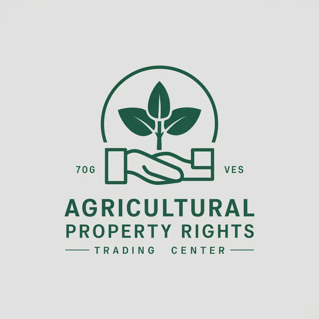 a vector logo design,with the text "agricultural property rights trading center", main symbol:agriculture, trade, property rights,Minimalistic,be used in Others industry,clear background