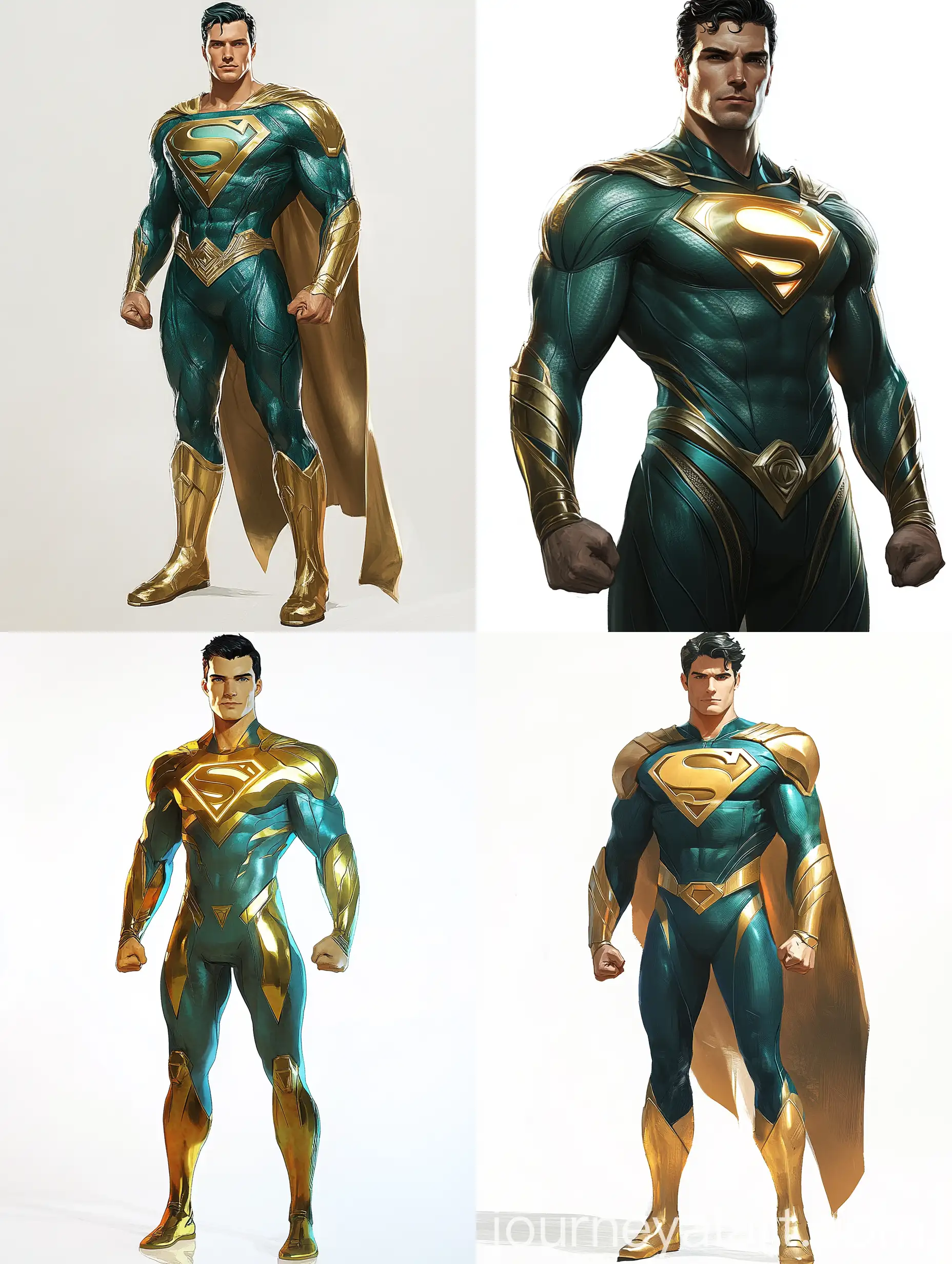 Superman-from-the-House-of-Em-in-Gold-and-Teal-Suit