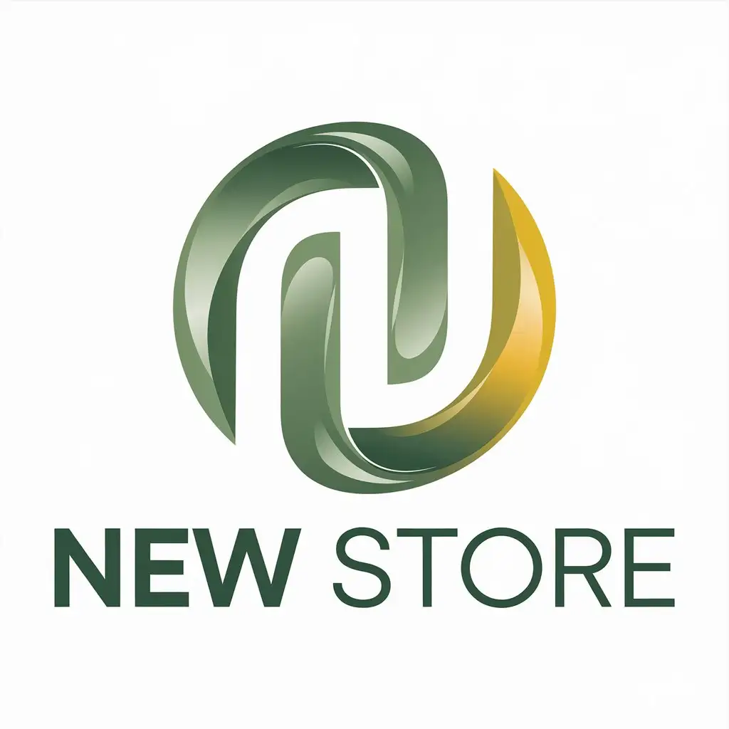 LOGO Design for New Store NS Symbol with Soft Green Gold and Clear Background for Convenience Store Industry