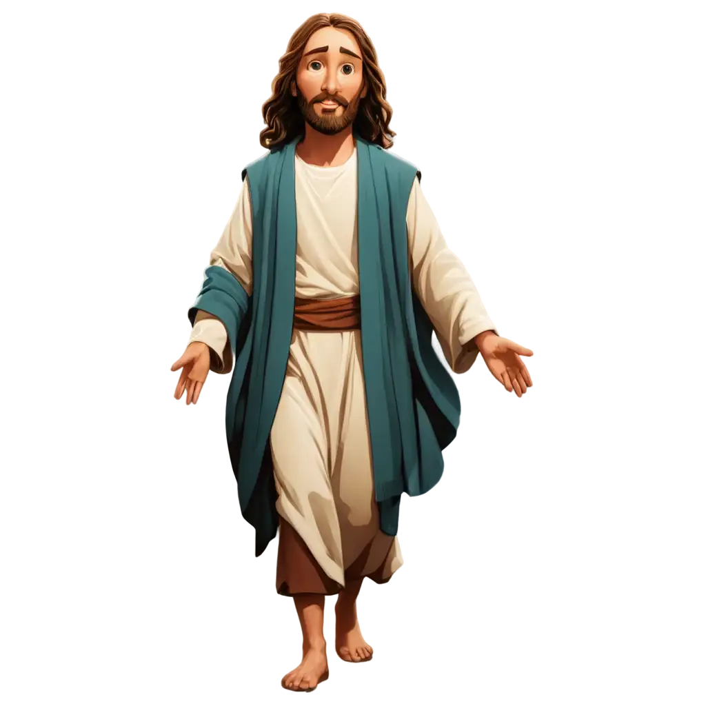 Cartoon-Friendly-Jesus-Walking-on-Water-PNG-Image-for-Various-Creative-Applications