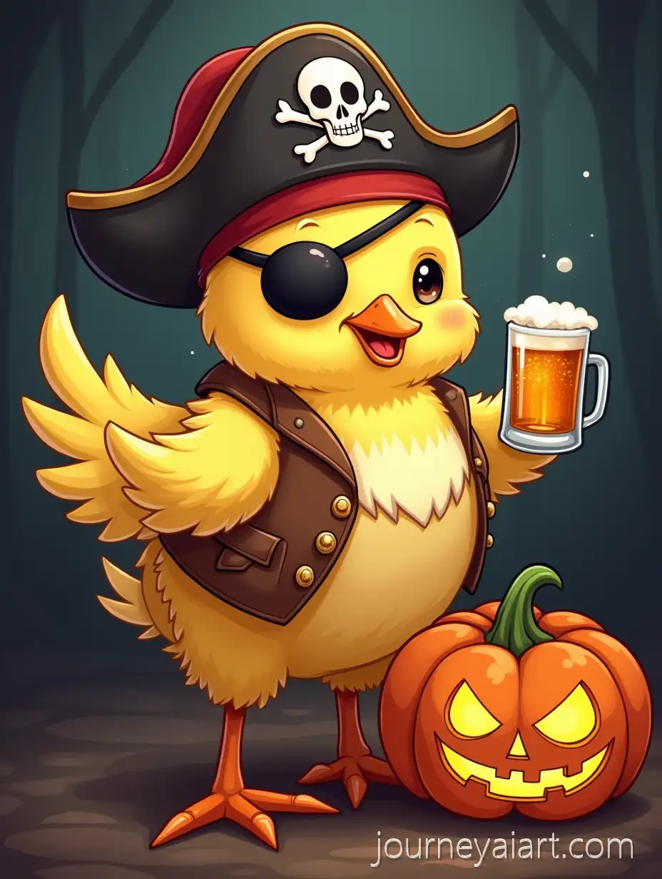 ChickChick-pirate-Halloween-scene-Pirate-with-Eye-Patch-and-Beer-at-Halloween-Party