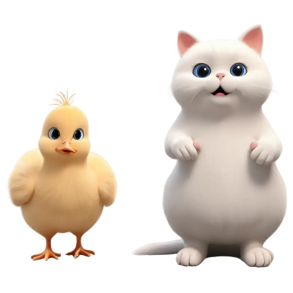 3SEO-PNG-Image-AnalysisD-Cute-Cat-Sitting-in-Front-of-Mirror-with-Chick-PNG-Image-for-Clarity-and-Quality