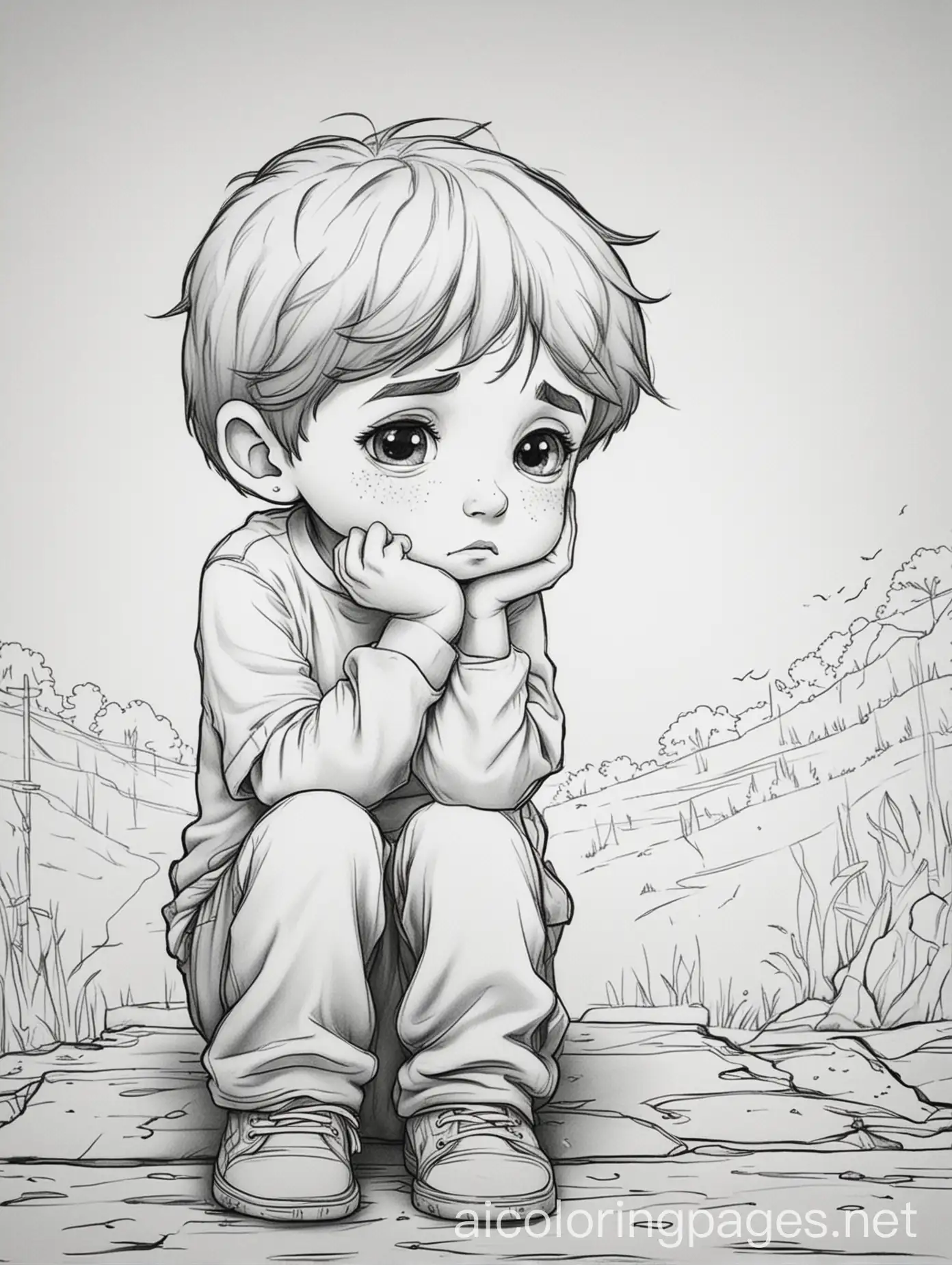 Emotional-Boy-in-a-Black-and-White-Cartoon-World