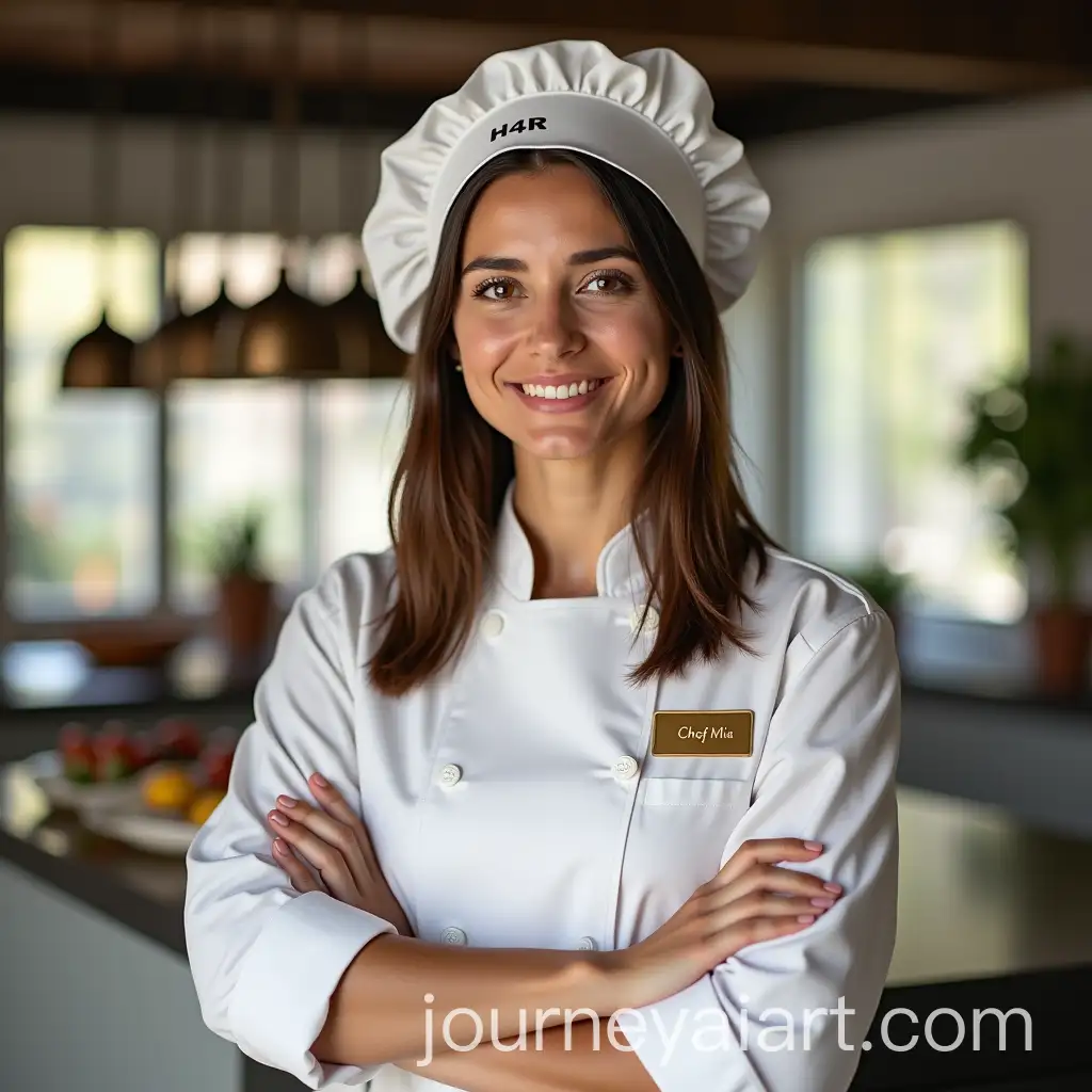 Chef-Mia-Smiling-in-Modern-Kitchen-with-Fresh-Ingredients
