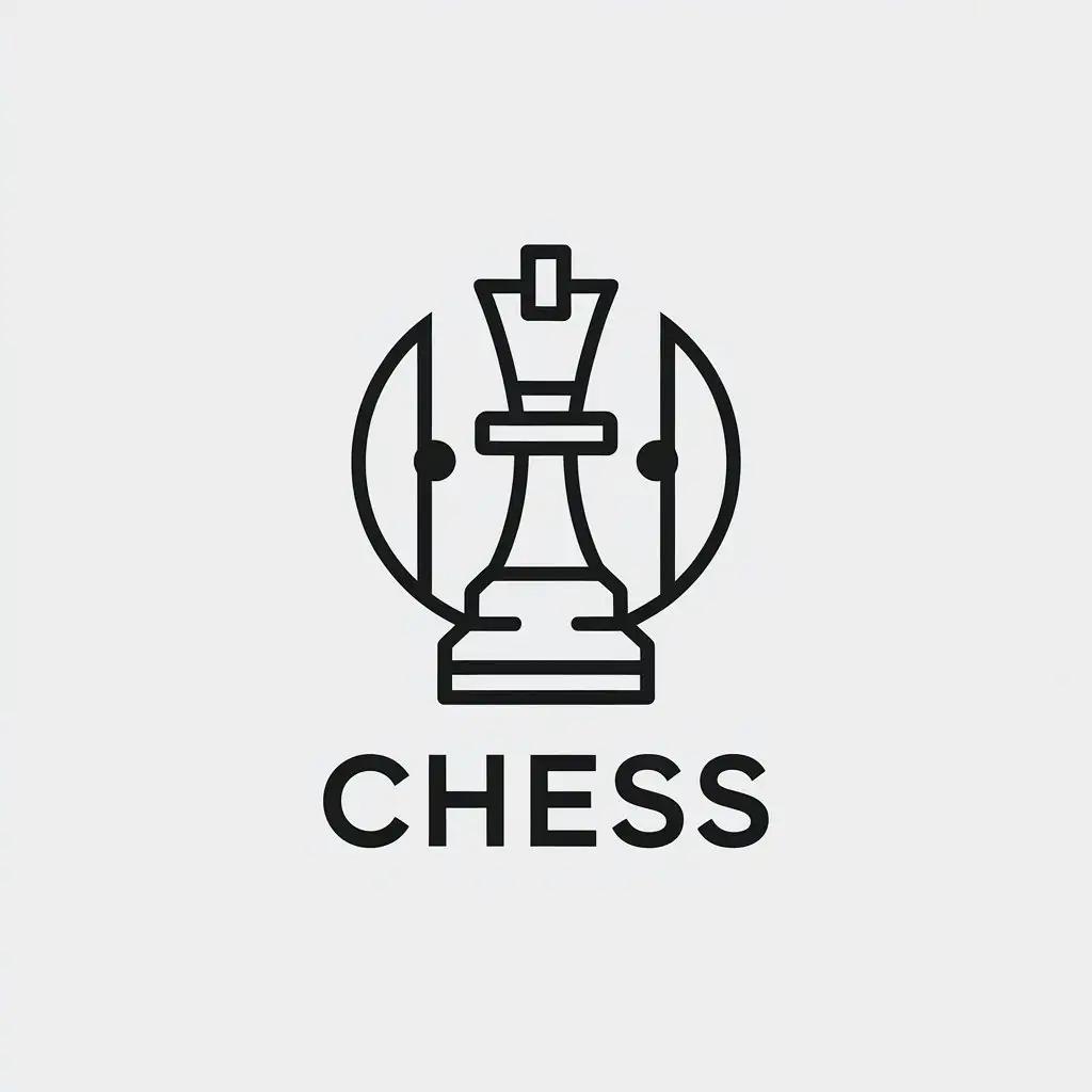 LOGO Design for Chess Minimalistic Style with Chess Symbol on Clear Background