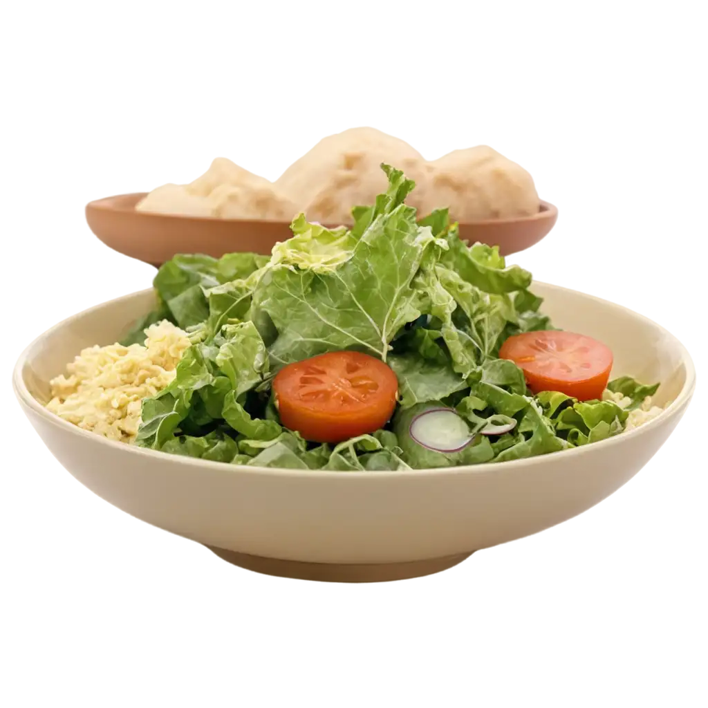 Dish of food with salad