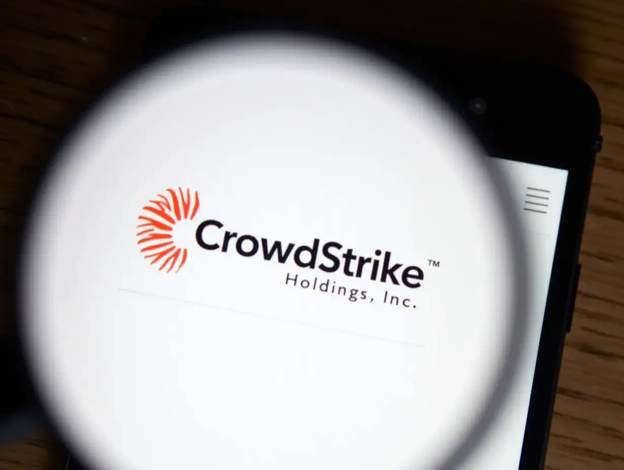 July 19, 2024, Paraguay. In this photo illustration, the CrowdStrike Holdings, Inc. logo is displayed on a smartphone screen.