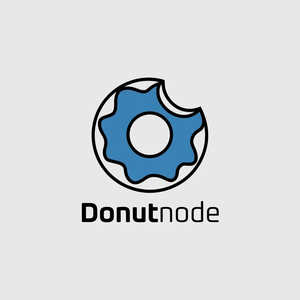 LOGO Design for DonutNode Minimalistic Donut Symbol for Technology Industry