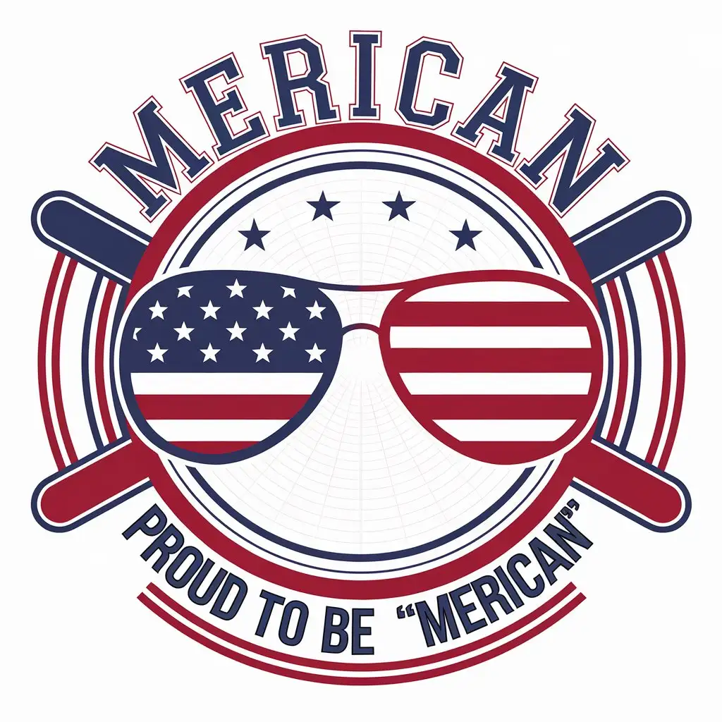 LOGO Design for Merican Red White Blue Sunglasses with American Flag Theme for Travel Industry