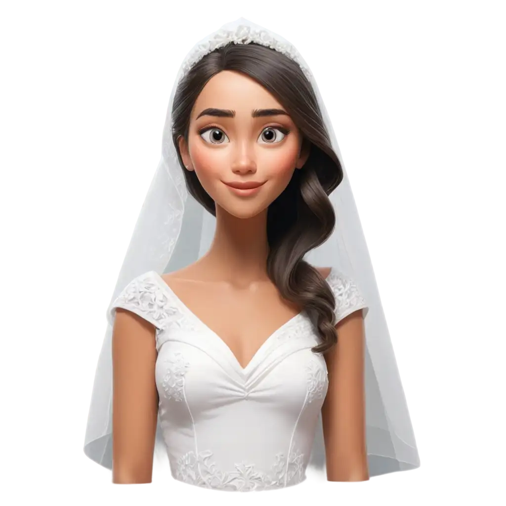 Stunning-Brides-Face-PNG-with-White-Veil-in-Pixar-Style-for-Elegant-Designs