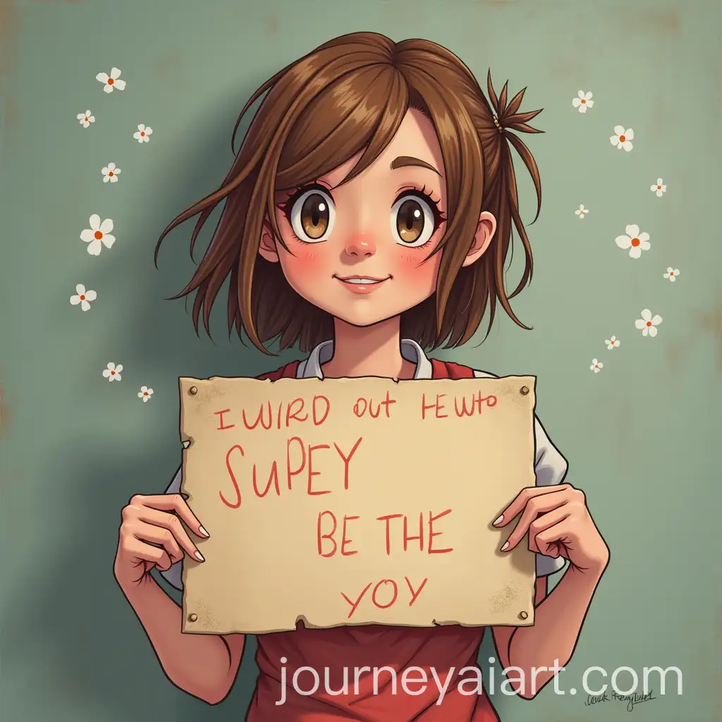 Girl-Holding-a-Poster-in-a-Studio-Setting