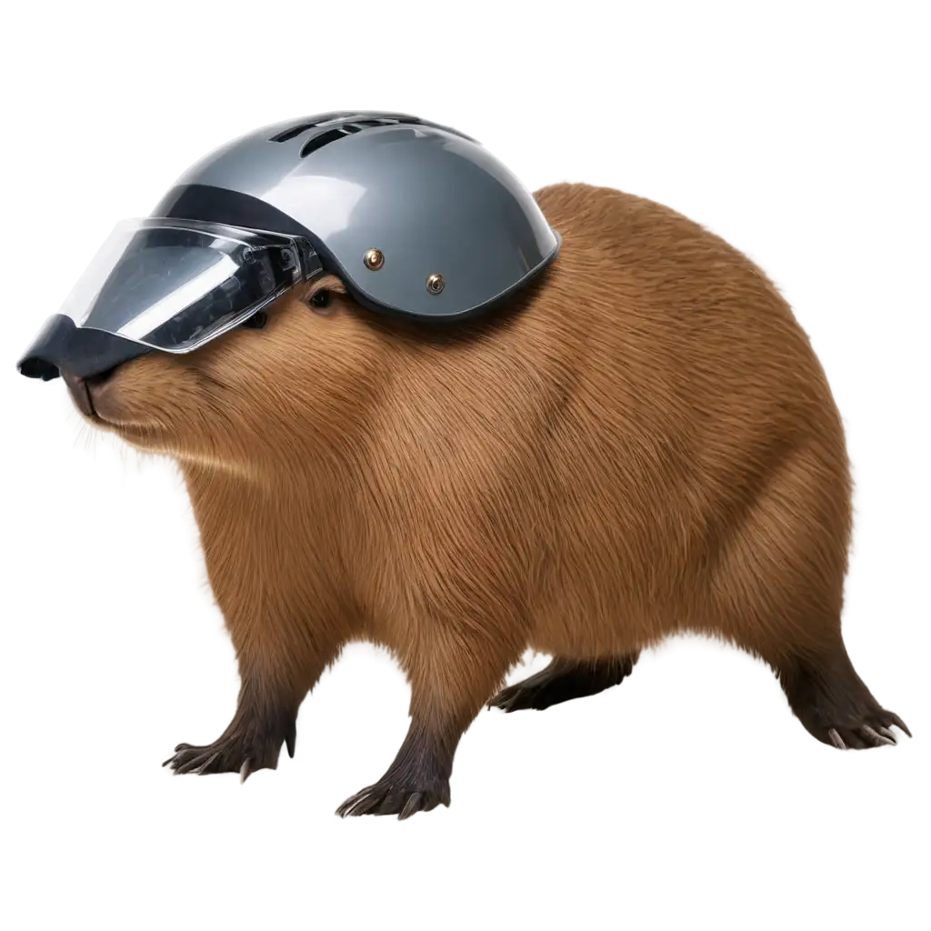 PNG-Image-of-Capybara-Wearing-Helmet-Adorable-and-Protective