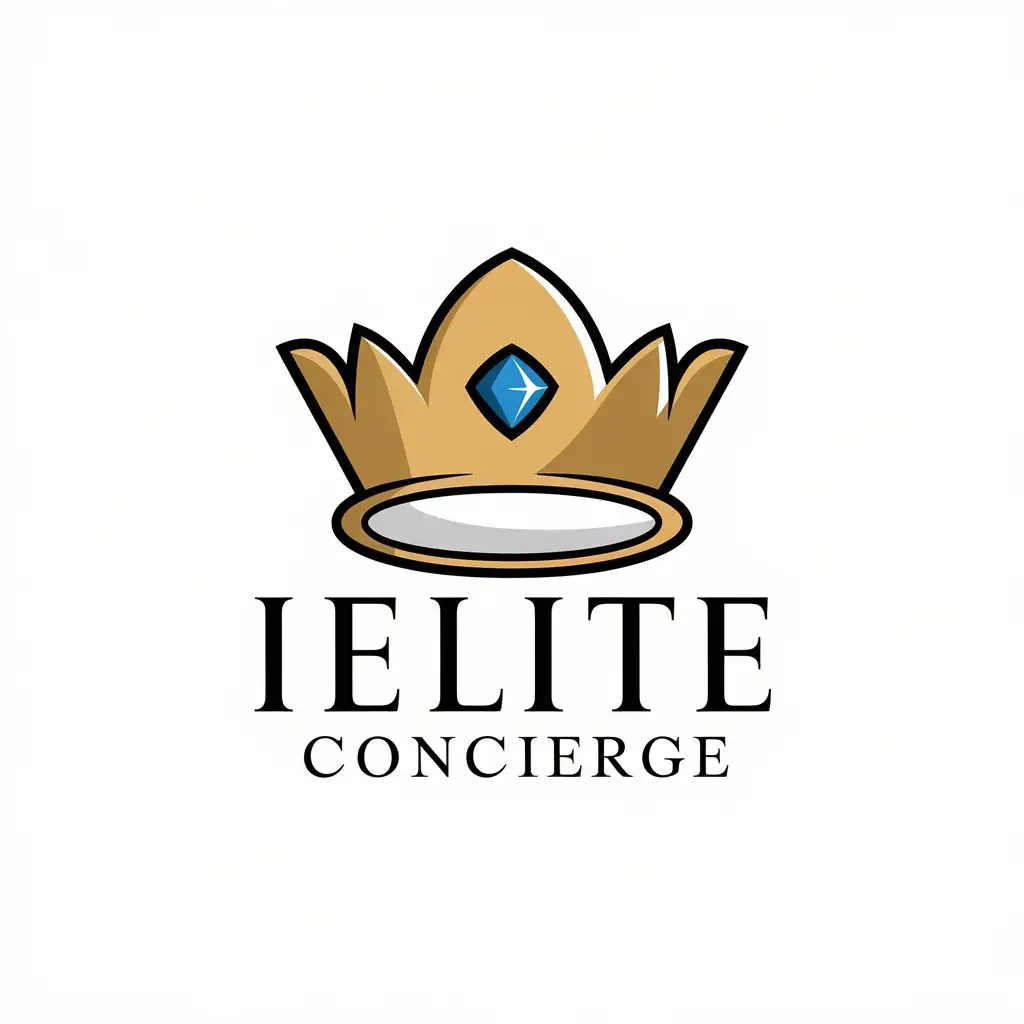 LOGO Design for IElite Concierge Luxury Elegance with Gold and Black Featuring a Concierge Bell and Monarch Butterfly