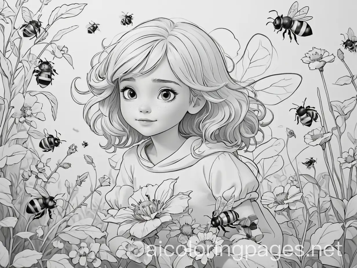 Lively-Ladybug-and-Honey-Bee-Coloring-Page-for-Toddlers