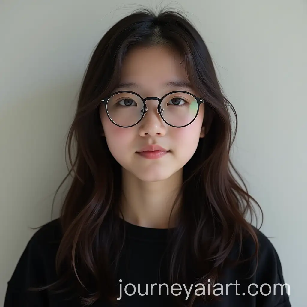 Young-Korean-Girl-with-Dark-Brown-Hair-and-Glasses-in-Black-Shirt