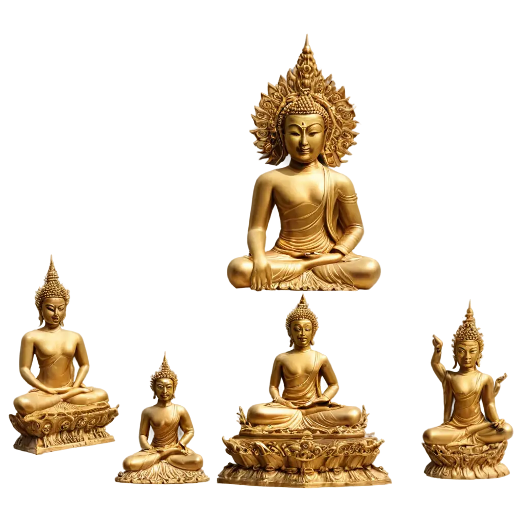 PNG-Images-of-Various-Scale-Buddha-Statues-and-Personal-Worship-Places-for-Spiritual-and-Cultural-Representations