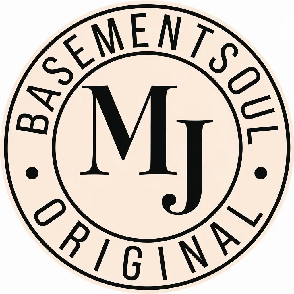 LOGO Design for BasementSoul Original Double Circle with MJ Initials in Black