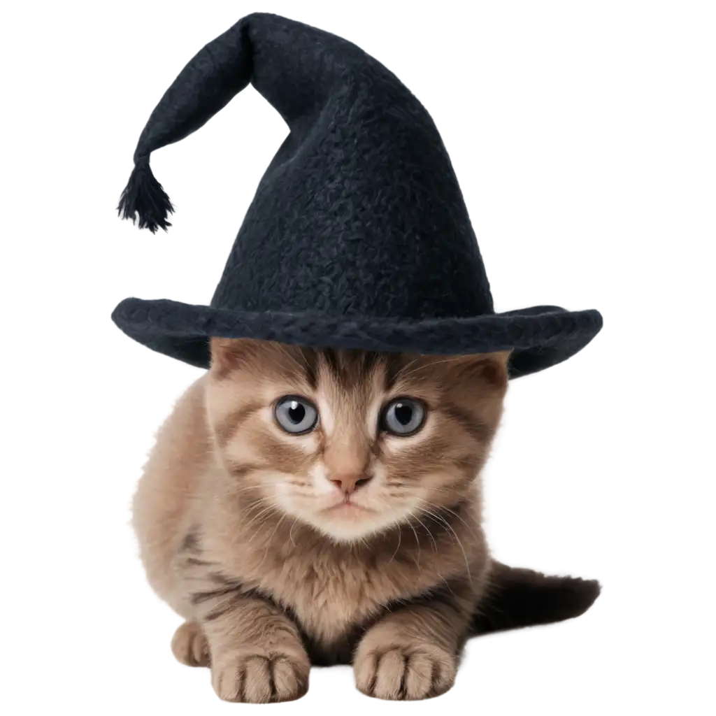 Adorable-Kitten-in-a-Felt-Hat-PNG-Image-for-Creative-Projects