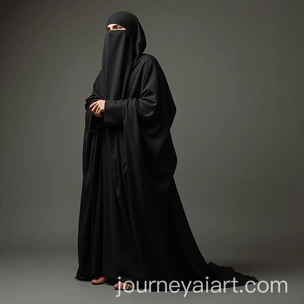 Male-in-Traditional-Saudi-Female-Clothing-Wearing-Burqa-in-Submissive-Role