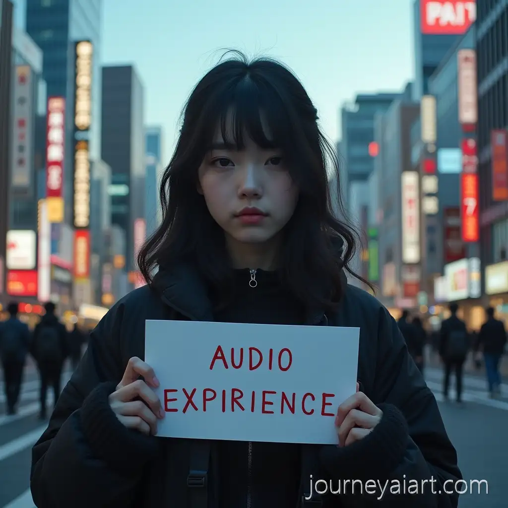 UltraRealistic-Japanese-Girl-in-Dark-PostArchive-Fashion-Holding-DIORPLUG-Sign-in-Downtown-TokyoAI-Image-Expansion