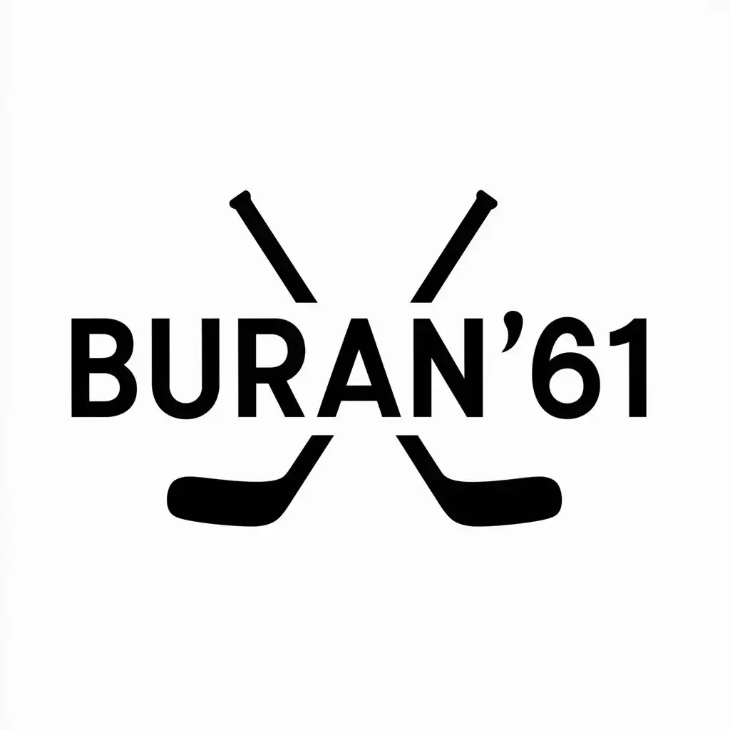 LOGO-Design-For-Buran61-Minimalistic-Vector-Logo-with-Hockey-Stick-Symbol