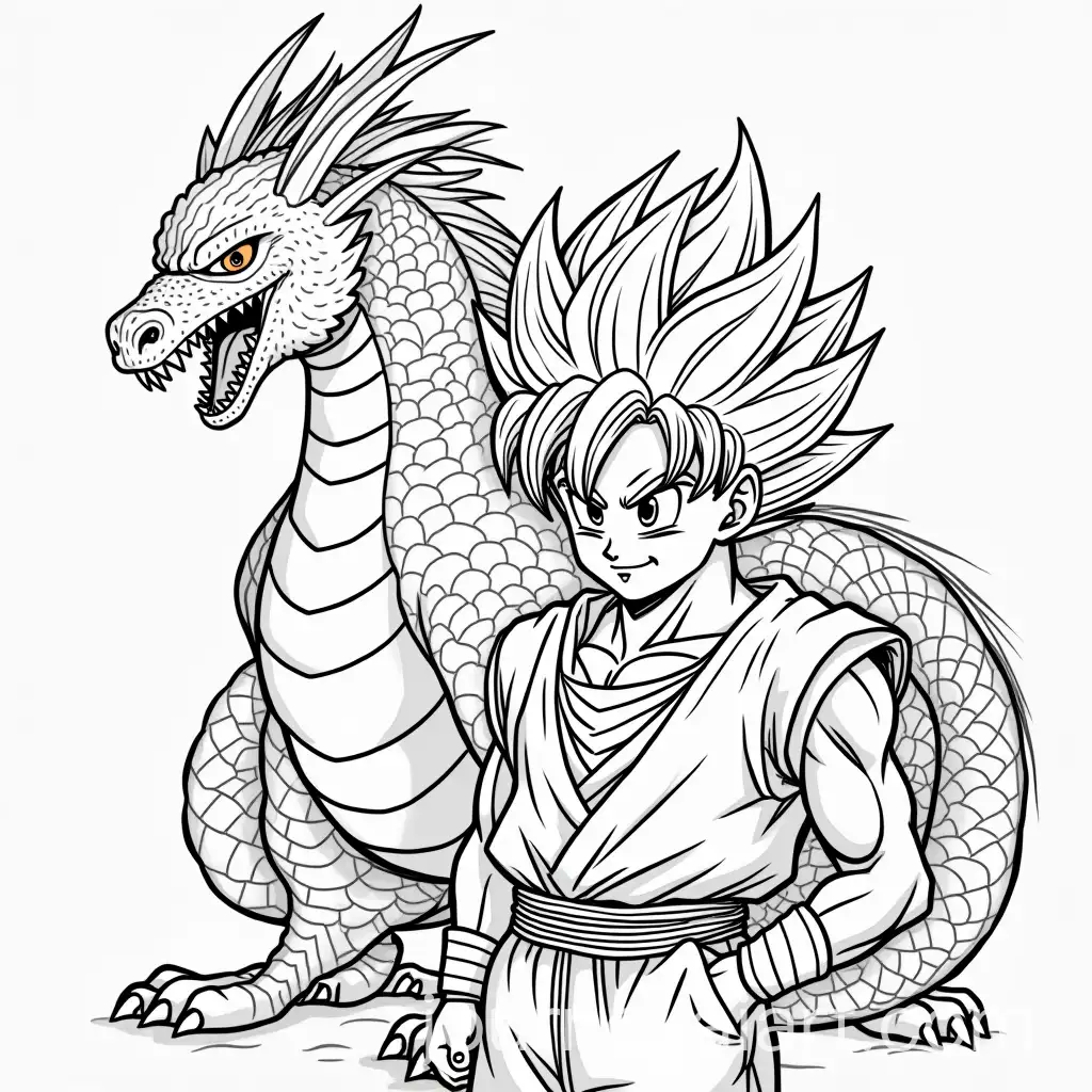 Dragon-Ball-Coloring-Book-Cover-with-Son-Goku-and-a-Dragon