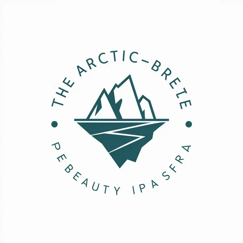 a vector logo design,with the text "TheArcticBreeze", main symbol:Iceberg,Minimalistic,be used in Beauty Spa industry,clear background