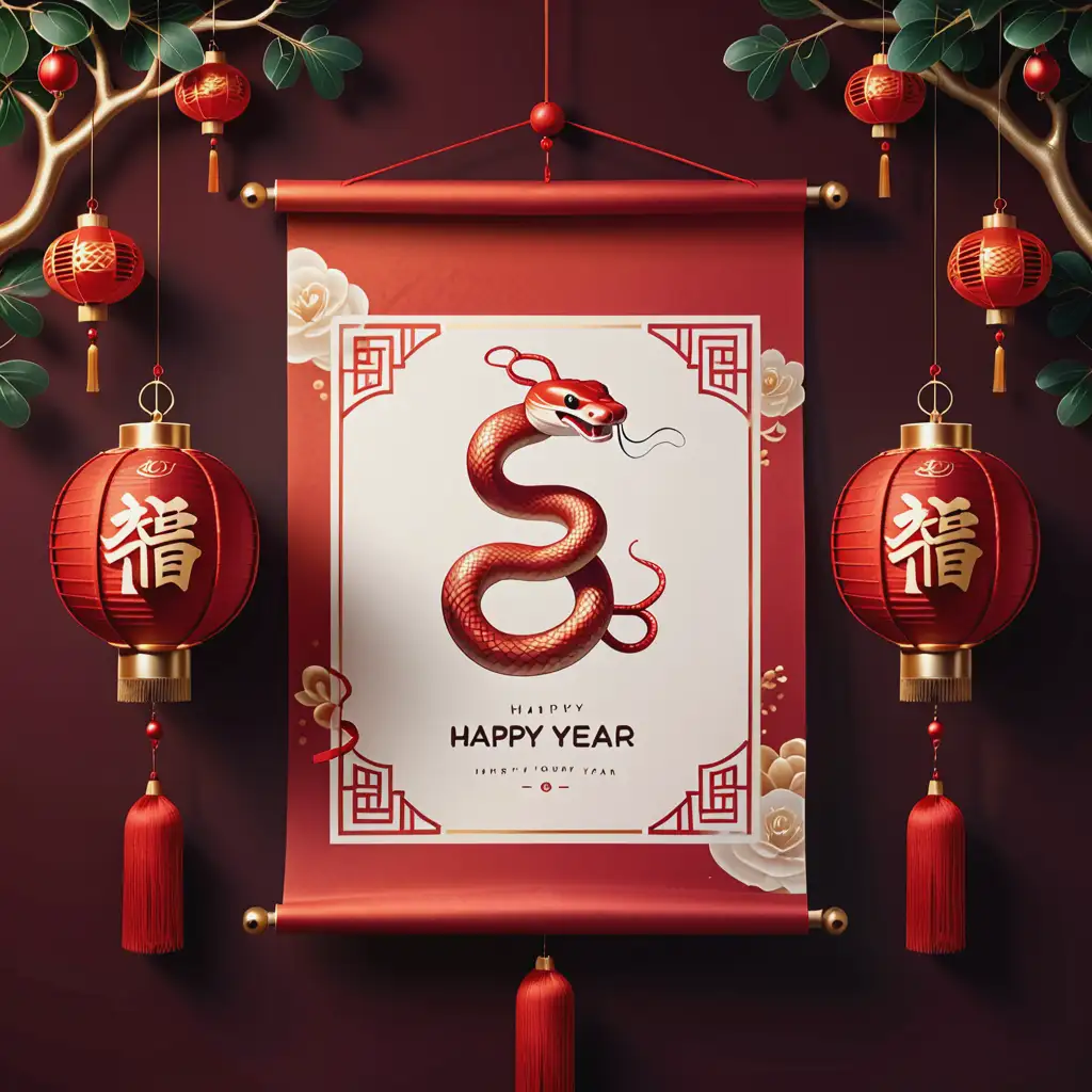 Minimalistic-Coffee-Shop-Instagram-Post-with-Festive-New-Year-Calligraphy-and-Snake-Logo