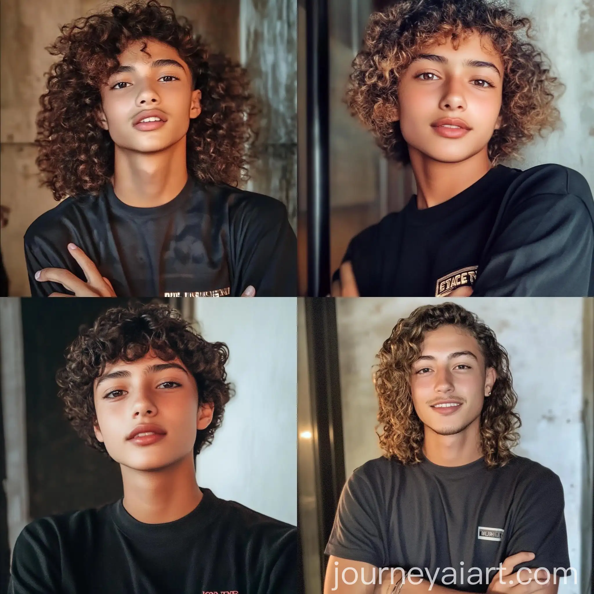 Woman-with-Curly-Hair-in-Colorful-Abstract-Background